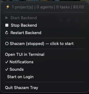 Shazam Tray